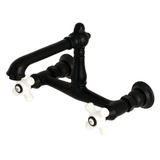 Kingston Brass KS7240PX İngiliz Ülke Duvara Monte Gemi Lavabo Musluğu, Mat Siyah, 6-5/8 inç Ağız Erişiminde