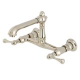 Kingston Brass Ks7246Bl İngiliz Ülke Duvara Monte Gemi Lavabo Musluğu, Cilalı Nikel, 6-5/8" Ağız Erişimi