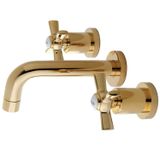 Kingston Brass KS8122ZX 20 cm Merkezi Duvara Monte Banyo Musluğu, Cilalı Pirinç