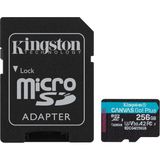Kingston Canvas Go Plus Microsdxc Hafıza Kartı Gen4 200 Mb/s A2 U3 V30 256 GB Kart + Adaptör SDCG4/256 GB