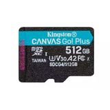 Kingston Canvas Go Plus Microsdxc Hafıza Kartı Gen4 200 Mb/sn A2 U3 V30 512 GB Tek Paket, ADP-SDCG4/512GBSP Olmadan