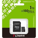 Kingston Canvas Select Plus SDCS3/1TB Class 10 UHS-I U3 A1 V30 1 TB Micro SD Kart