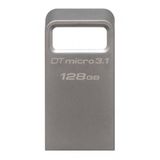 Kingston DataTraveler Micro USB Stick 128GB 200MB/s Metal USB 3.2 Gen 1 - DTMC3G2/128GB, Gümüş