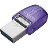 Kingston DTDUO3CG3-128GB DataTraveler microDuo 3C 200MB-s dual USB-A + USB-C Flash Bellek - Gümüş - 128 GB