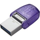 Kingston DTDUO3CG3-64GB DataTraveler microDuo 3C 200MB-s dual USB-A + USB-C Flash Bellek - Gümüş - 64 GB