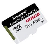 Kingston High-Endurance 128GB microSD Hafıza Kartı, Güvenlik ve Araç Kameraları İçin 95MB/s-45MB/s Okuma ve Yazma UHS-1 SDCE/128GB, Siyah/Beyaz