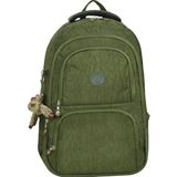 Kingston Hill Krinkıl Kumaş Hafif Sırt Çantası - Okul/günlük Kullanıma Uygun , Su Geçirmez , Çok Bölmeli - 44x20x30 - Haki Yeşil