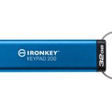 Kingston IronKey Keypad 200 Tip A donanım şifreli USB bellek FIPS 140-3 Level 3 (beklemede) XTS-AES 256 bit donanım şifrelemeli - IKKP200/32GB
