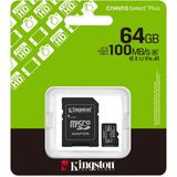 Kingston Kıngston Canvas Select Plus 64GB Mıcro Sdhc CLASS10 100MB/S Hafıza Kartı SDCS3/64GB