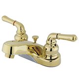 Kingston Pirinç GKB252 Magellan Çift Kollu Kulp 10 cm Orta Set Musluk, Plastik Açılabilir, Cilalı Pirinç