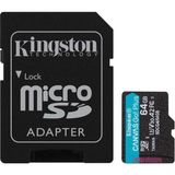 Kingston SDCG4-64GB 64GB Microsdxc Canvas Go Plus Gen4 200MB-S A2 U3 V30 Card + Adp Hafıza Kartı - Siyah