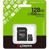 Kingston SDCS3-128GB Microsdxc Canvas Select Plus Gen3 150MB-S A1 Hafıza Kartı + Adapter Oyun ve Tasarım Uyumlu