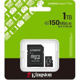 Kingston Sdcs3-1Tb 1Tb Microsdxc Canvas Select Plus Gen3 150Mb-S A1 Card + Adapter Hafıza Kartı
