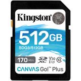 Kingston SDG3 / 512 GB Canvas Go Plus USH-I Hafıza Kartı