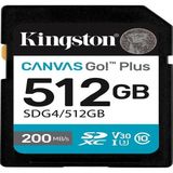 Kingston SDG4-512GB 512GB Sdxc Canvas Go Plus Gen4 200MB-S C10 Uhs-I U3 V30 Hafıza Kartı - Beyaz