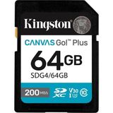 kingston sdg4-64gb 64gb sdxc canvas go plus gen4 200mb-s c10 uhs-ı u3 v30 hafıza kartı - Yok