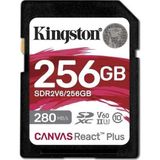 Kingston SDR2V6-256GB Canvas React Plus SDXC UHS-LI 280R-150 W U3 V60 For Full HD 4K SD Hafıza Kartı