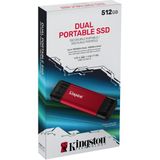 Kingston SPSD/512GB 512 GB USB 3.2 GeN 2.2 Type-C Mini Kırmızı Taşınabilir SSD