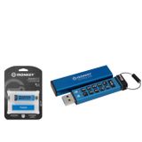 Kingstone KINGSTON IKKP200 8 GB USB 3.2 Gen 1 IronKey Keypad 200 Tuş Takımlı Flash Bellek Mavi