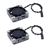 KingVal 2 ADET 40x40 mm Alüminyum Soğutma Fanı 16000 RPM Hızlı Soğutma 1/10 1/8 4068 4092 4074 RC Araba Fırçasız Motor için (Gümüş)