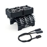KingVal Yedek Fırçasız Motor Alüminyum Çift Soğutma Fanları 8,4V 16000RPM Hızlı Soğutma 55MM 56MM 58MM 1/5 RC Araba Fırçasız Motor (Siyah) ile Uyumlu