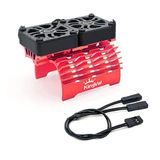 KingVal Yedek Fırçasız Motor Çift Alüminyum Soğutma Fanları 8,4V 27000RPM Hızlı Soğutma 40MM 42MM 1/8 Fırçasız Motor ile Uyumlu (Kırmızı)