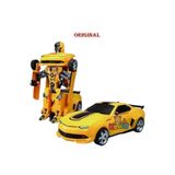 KİNKU Bumblebee Robota Dönüşen Araba Pilli - Işıklı, Sesli, Camaro Mia Araba, Robot Araba-25 Cm