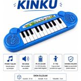 Kinku Elektronik Piyanom Pembe Oyuncak Piyano Tuşlu Çocuk Müzik Oyuncak Org Piyano Eğitici Oyuncak - Mavi