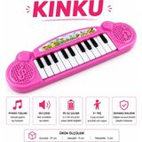 KİNKU Elektronik Piyanom Pembe Oyuncak Piyano Tuşlu Çocuk Müzik Oyuncak Org Piyano Eğitici Oyuncak