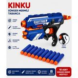 Kinku KİNKU Nerf Silah Sünger Mermi Atan Hot Fire Nişancı Oyuncak Tabanca - Mavi - Açık Mavi