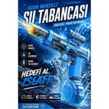 Kinku Şarjlı Otomatik Su Tabancası Oyuncak Şarjlı Geniş Su Hazneli Gerçekçi Geri Tepme Efektli Su Silahı – Yaz Eğlencesi, Havuz Oyuncağı Bahçe Oyuncağı Için Eğlenceli Şarjlı Su Tabancası Oyuncak - Mavi