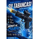 Kinku Şarjlı Otomatik Su Tabancası Oyuncak Şarjlı Geniş Su Hazneli Gerçekçi Geri Tepme Efektli Su Silahı – Yaz Eğlencesi, Havuz Oyuncağı Bahçe Oyuncağı Için Eğlenceli Şarjlı Su Tabancası Oyuncak - Siyah