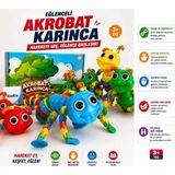 Kinku Sevimli Eğitici Sök Tak Renkli Akrobat Karınca Montessori Eğitici Oyuncak Çıngıraklı - Sarı