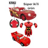 KİNKU Şimşek Uzaktan Kumandalı Full Fonksiyon Araba ile Şimşek Mcqueen Robota Dönüşebilen Araba