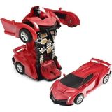Kinku Transformers Robot Çek Bırak Kendinden Robota Dönüşen 1:32 Bugatti Lamborghini Araba - Kırmızı