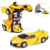 Kinku Transformers Robot Çek Bırak Kendinden Robota Dönüşen 1:32 Bugatti Lamborghini Araba - Sarı