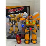 KİNKU Uzaktan Kumandalı Dev Boy Optimus Prime Bumblebee Transformer Mermi ve Disk Atan Oyuncak Robotlar - Sarı - Siyah