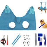 kinla Köpek Bakım Hamak Köpek Bakım Seti, Tırnak Makası/Düzeltici, Pire Tarağı ve Köpek Fırçası, Köpekler ve Kediler için Köpek Bakım Araçları Tırnak Düzeltme ve Bakım (XS, Mavi)
