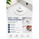 Kinlee Lavabo Küvet Tıkacı ve Süzgeci Silikon Gider Koku Önleyici Saç Tutucu Banyo Gider Filtresi