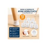 Kinlee Masa Sandalye Ayak Koruyucu Silikon Kılıf Zemin Çizilme Önleyici 12 Adet