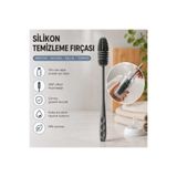 Kinlee Silikon Biberon Temizleme Fırçası 360° – Uzun Saplı Matara, Suluk ve Termos İçin Hijyenik Temizlik Fırçası