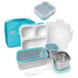 kinsho Çocuklar için Paslanmaz Çelik Öğle Yemeği Kutusu Bebek Bento-Box Günlük Bakım için Öğle Yemeği Kutusu, Öğle Yemeği Atıştırmalıkları için Tepsili 3 Bölmeli Porsiyon Kontrol Konteynerleri - Okul