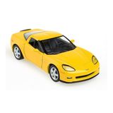 Kinsmart 1:36 Sarı Chevrolet Corvette Z06 Çek-Bırak Araba (Die-Cast)