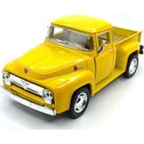 Kinsmart 1956 Ford F - 100 Pickup Çek Bırak 5inch. Lisanslı Model Araba, Oyuncak Araba 1:38 - Sarı