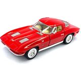 Kinsmart 1963 Corvette Sting Ray - Çek Bırak 5inch. Lisanslı Model Araba, Oyuncak Araba 1:36 - Kırmızı