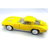 Kinsmart 1963 Corvette Sting Ray - Çek Bırak 5inch. Lisanslı Model Araba, Oyuncak Araba 1:36 - Sarı