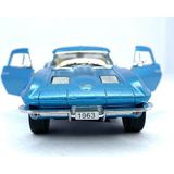 Kinsmart 1963 Corvette Sting Ray - Çek Bırak 5inch. Lisanslı Model Araba, Oyuncak Araba 1:36 - Turkuaz