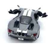 Kinsmart 2017 Ford Gt (Şeritli) Çek Bırak 5inch. Lisanslı Model Araba, Oyuncak Araba 1:38 - Gri