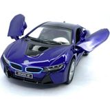 Kinsmart Bmw I8 - Çek Bırak 5inch. Lisanslı Model Araba, Oyuncak Araba 1:36 Lacivert