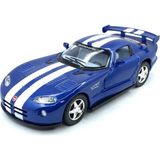 Kinsmart Dodge Viper Gtsr 1:36 Metal Çek Bırak Desenli Araba - Beyaz - Mavi